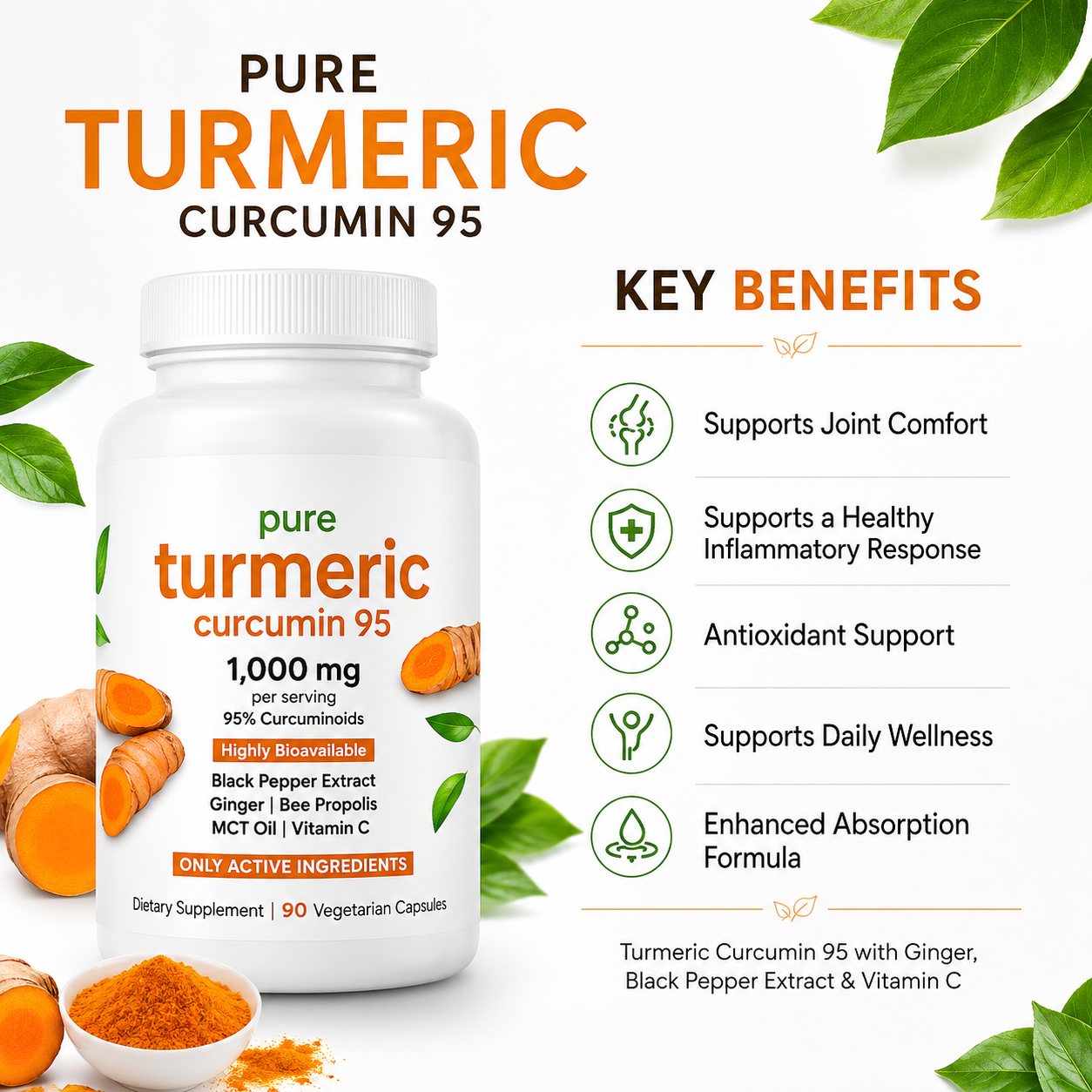 Zyvera™ GoldenRelief | Arthritis & Joint Pain Relief | Turmeric Curcumin 1000mg