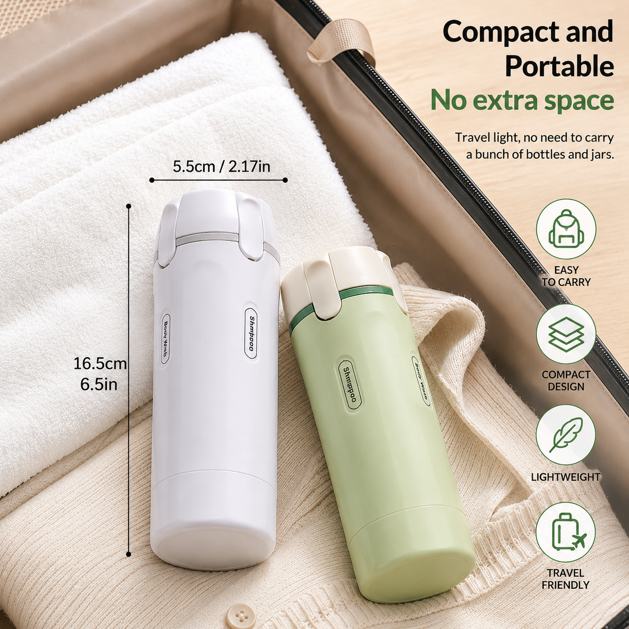 Zyvera™ TravelFlow Dispenser | Pack Less. Carry More.